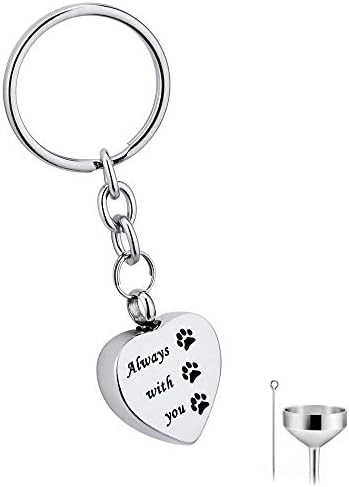 misyou Charm Key Ring Urn Pendant Cremation Jewelry Ash Memorial Keepsake Necklace Stainless Steel Key Chain