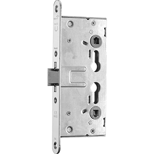BMH Fluchttürschloss Türschloss DM65 PZ72 universal, 1-flügelig Stulp 24 mm ohne Rosettenlöcher, Edelstahl 1758