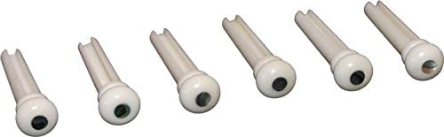 Saliency Replacement Guitar Bone Bridge Pins with Abalone Dot Pack of 6