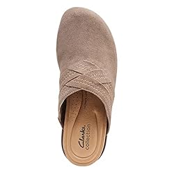 Clarks Women's Brynn Glide Clog, Pebble Suede, 9