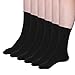DAVID ARCHY Men's Pure Cotton Ultra Soft Knit Trouser Crew Dress Socks 6 Pack (10-13, Black)