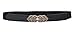 Glamorstar Vintage Peach Heart Buckle Elastic Waistband Cinch Skinny Thin Belt Black