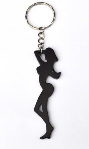 Sexy Silhouette Woman Keyring / Bottle Opener (Black)