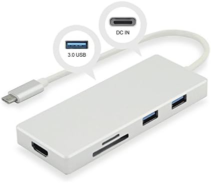 Gopala USB C Hub,USB-C Digital AV Multi-port Adapter,3.1 Type C Hub with Power Delivery for Charging, HDMI 4K Output, Card Reader, 3 USB 3.0 Ports[Compatible with Apple New MacBook 2015 ,2016]