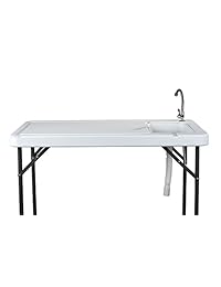 Organizado Pesca ligero, plegable Mesa con patas bloqueables, Asamblea de drenaje y llave de filete, ft 001