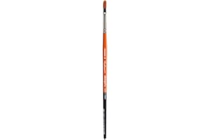 KINGART Premium Radiant 6500-4 FILBERTSeries Artist Brush, Synthetic Taklon Hair, Short Handle, Acrylic, Oil and Watercolor Painting, Size 4