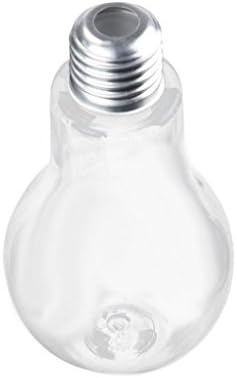 Ularmo Bulb Bottle Light Bulbs Shape Cup for Tea Water Milk Leak-proof Home Bar Decor (200ML, Silver)