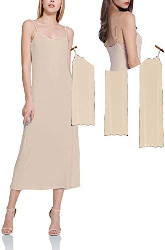 Women Long Adjustable Spaghetti Strap Full Cami Slip Camisole Under Dress Liner Nightgown