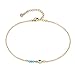Mevecco Gold Dainty Turquoise Anklet for Women,14K Gold Plated Cute Tiny Beaded Evil Eye Boho Beach Foot Chain Ankle Bracelet for Women on Summer