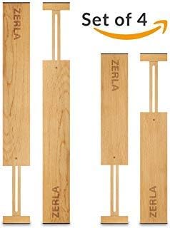 ZERLA Adjustable Drawer Dividers (Set of 4) - Beech Wood Desk Drawer Organizers for Your Kitchen, Bathroom, Bedroom, Office or Dresser - Convenient, Tool-Free Installation - Premium Quality Design