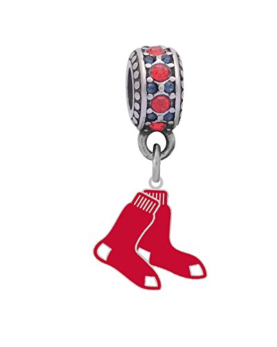 Boston Red Sox Logo Charm Fits Most Bracelet Lines Including Pandora, Brighton, Chamilia, Troll, Biagi, Zable, Kera, Personality, Reflections, Silverado and More ...
