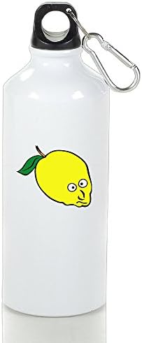 Drosp Sour Lemon White Aluminum Sports Water Bottle, Great For Outdoor And Sport Activities Sealed Plastic Leak-proof Screw Top 600ml White