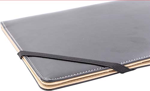 eBeila Clipboard Folder Padfolio Resume Portfolio Document Organizer - Pu Leather Letter Size Legal A4 Clip Board Professional Writing Pad with Storage for Business School Office (1 Piece, Black) - Thumbnail 4