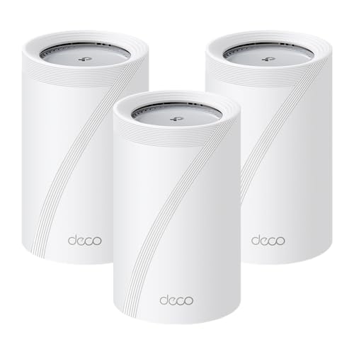 TP-Link Deco BE65 Pro Wi-Fi 7 Mesh WLAN Set(3er-Pack), Tri-Band BE9300 Router & Repeater, 2 × 5G-Port + 1 × 2,5G-Port pro Einheit, USB 3.0, MLO, WPA3,