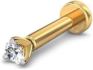 Candere 0.03 ct 18K Solid Yellow Gold Diamond Nose Stud for Women 2.4 mm (IGI Certified)