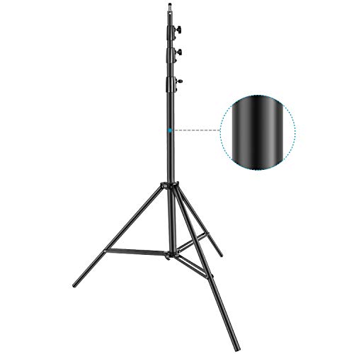 Neewer Heavy Duty Light Stand, Metall 13ft/4m verstellbares Fotografie Stativ mit eingebautem Federkissen und 1/4" Schraube für Studio LED Licht, DSLR Kamera, maximale Belastung: 22lb/10kg - Schwarz