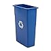 Rubbermaid Commercial Slim Jim Recycling Container, Rectangular, Plastic, 23 Gallons, Blue (354075BE)
