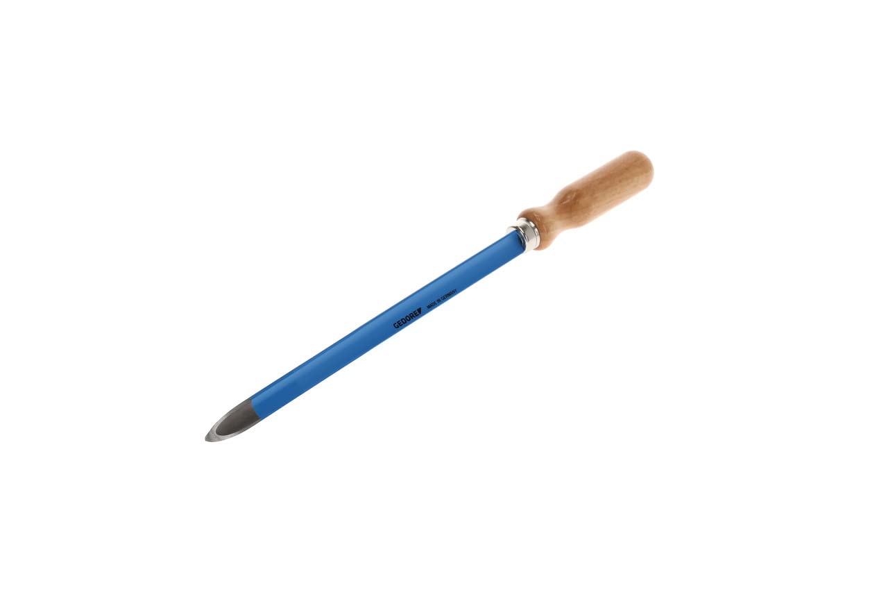 GEDORE Three-edged hollow ground scraper, for Deburring workpiece edges, Blade 250 mm, Wooden handle, Flanged clamp, 132-250