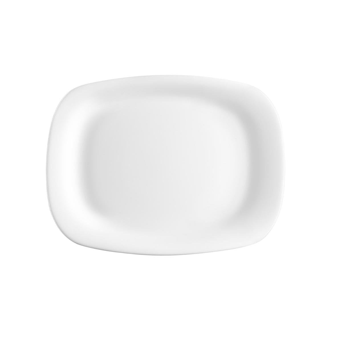 Rocco Bormioli Plate Parma White Rectangular 18 x 21 cm Glass Opal