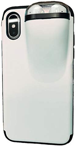 CelPro iPhone XR 6.1" Protective Carrying Case with Integrated Wireless Bluetooth Apple Earbud Holder. Soft Grip, Full Body Rugged Shockproof Protection for Your Phone. 6 Modern Colors. (White)