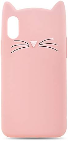 HighSky Trending Latest Cat Cover Silicon Case Soft Back Cover for Apple iPhone X Rose Gold Color with Perfect Cuts and Edges All Round Protection for Apple iPhone X (10)