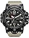 SMAEL Men's Sports Analog Quartz Watch Dual Display Waterproof Digital Watches with LED Backlight relogio masculino (Beige)
