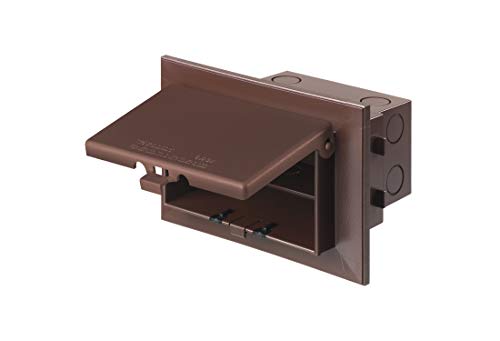 Arlington DHB1BR-1 Low Profile IN BOX Electrical Box with Adapter Sleeve for New Brick Construction, 1-Gang, Horizontal, Brown Cover/Brown Box