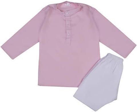 Littly Khadi Style Ethnic Wear Kids Cotton Kurta Pyjama Set for Baby Boys