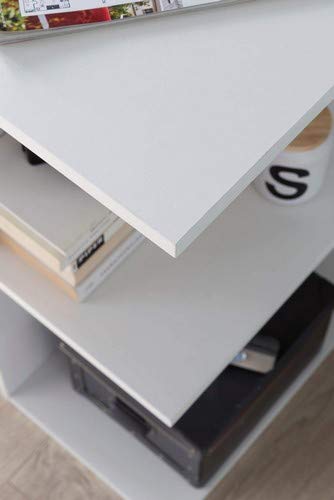 Wohnling Computertisch WL5.757 Weià Schreibtisch 82 x 60 x 76 cm, Kleiner Laptop PC Tisch Büro ohne Rollen, Bürotisch mit Ablage, Arbeitstisch Klein Nähtisch Kurz Modern – Bild 7