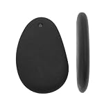 Cultured Sea Glass, Hypnotic Freeform Pendant 33x20mm, 2 Pieces, Jet Black