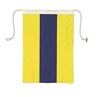 Ships Chandlery Nautical Flag | Maritime Alphabet Signal Flags; 19.5 inches Handsewn Double-Sided Cotton Fabric Decor (Letter D)