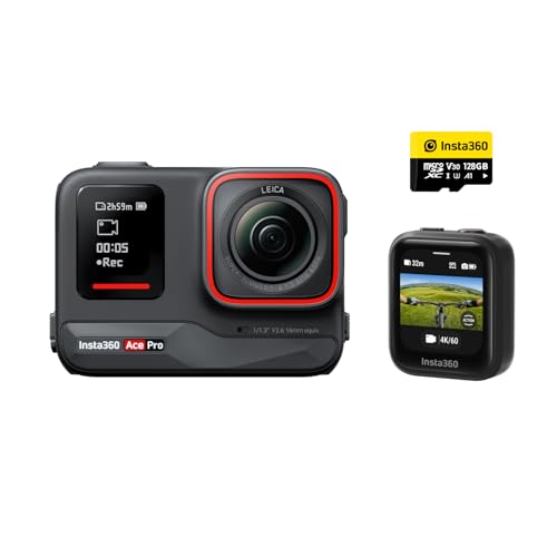 Insta360 Ace Pro GPS-Kit - wasserdichte Action-Kamera, zusammen mit Leica entwickelt, 1/1,3"-Sensor und KI-Rauschunterdrückung für Beste Bildqualität,