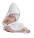 SwaddleDesigns Organic Cotton Terry Velour Hooded Towel for Baby/Toddler, Absorbent with Satin Trim, Absorbent with Satin Trim, Pastel Blue Mod Circles