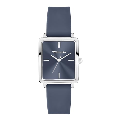 Damenuhr - Rund - Silber - 30 mm - Elegante Damenuhr aus Metall mit Quarzwerk am Silikonband - Analoge Armbanduhr - 3 ATM wasserdicht - Kratzfest