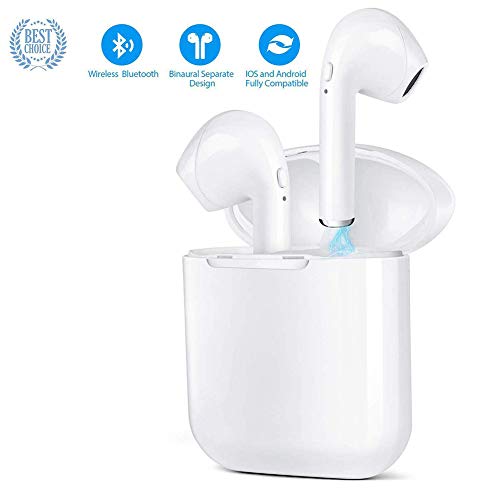 Bluetooth Headphones, Wireless Headsets Earbuds Stereo in-Ear Earphones with Charging Case, Running Earphones with Noise Cancelling Mic for All Smartphones