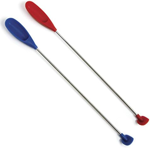 Set of 2 Stainless Steel Silicone Spatula Last Drop Spatula Spoon Scraper (Random Color)