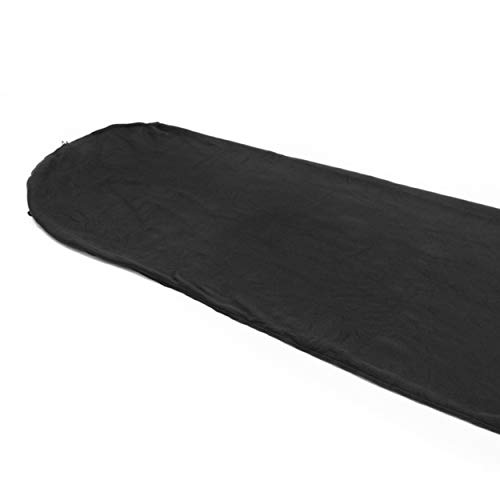 Snugpak Fleece Sleeping Bag Liner with Full Length Side Zipper, Polyester Fleece, Warm Thermal Insulation, Black