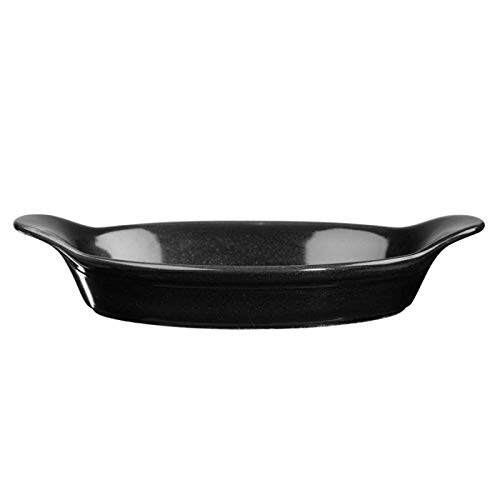 Churchill ‎DI396 Metallic Black Large Round Eared Dish 59cl