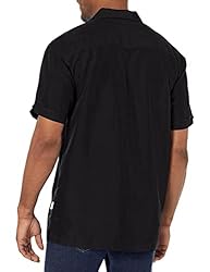 Cubavera Men's Tri-Color Camp Collar Retro Panel