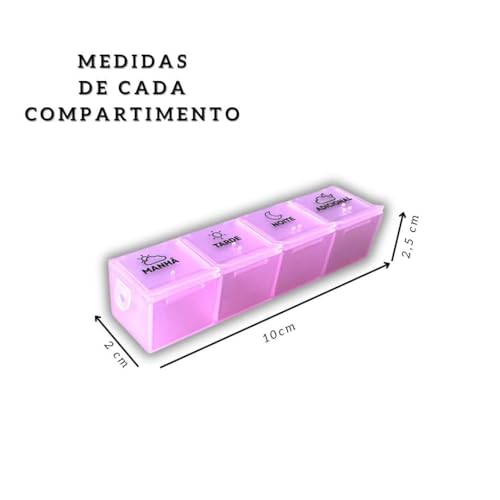 MBB Shop - Caixa Organizador Porta Comprimido Remédio Vitaminas Semanal 2 x Por Dia Manhã e Noite - 28 Compartimentos - Premium (Multicolorido)