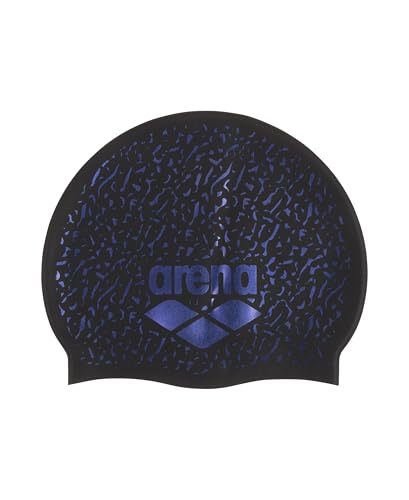 Arena Unisex Shine Silicone Swim Cap for Women and Men Fitness Swimmers Intensive Training Durable Soft Elastic Bathing Cap, Black/Plum