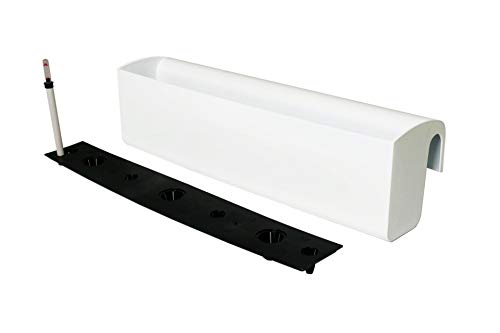 VIVANNO Balkonkasten mit Halterung & Bewässerungssystem BALKONA Classico Weiß 80 cm lang