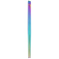 Mikilon Chopsticks, Metal Chopsticks, 18/10 Stainless Steel Chopstick Set, Reusable, Dishwasher Safe (5 pairs) (Colorful)