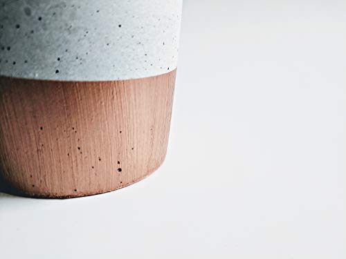 Small Round Cement Pot, Rose Gold 3 inches