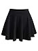 ROMWE Women's Plus Size Stretchy Elastic Waist Flared Casual Mini Skater Skirt Black 2X Plus