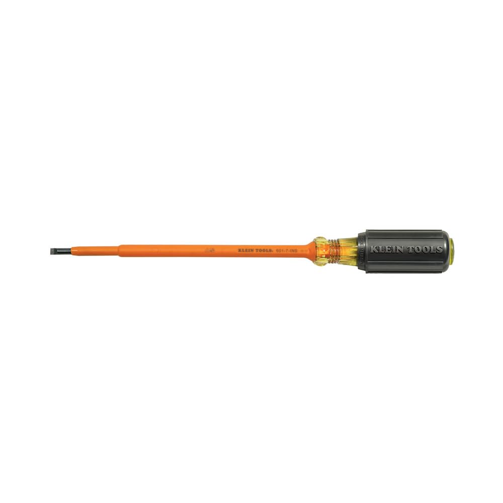 3/16-Inch Insulated Cabinet Tip Screwdriver with 7-Inch Shank KLEIN TOOLS 601-7-INS
