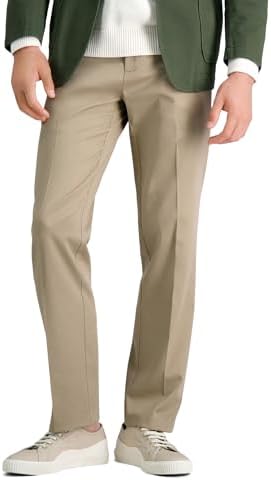 slim fit dress slacks Haggar Premium Comfort Dress Pants, Pleated Front in Dark Chocolate