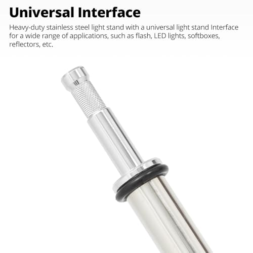AMBITFUL AMBITFUL AS-300 Heavy Duty Light Stand with Launchers, 100% Stainless Steel, Maximum Height 305 cm, Photography Stand with Wheels for Softbox, Monolight, Reflector