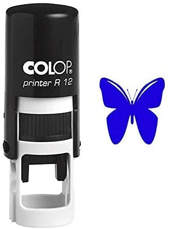 Printtoo Butterfly Self Inking Mini Rubber Stamp Colop Round Decorative Teachers Stamps 12mm