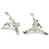 Platinum Style Iced CZ Michael Jordan Inspired Jumpman Stud Earrings